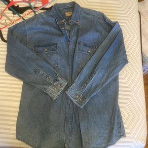 Long Sleeve Denim Button Down Work Shirt